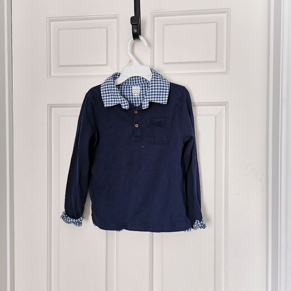 2/$15 Old Navy boys long sleeve polo size 5